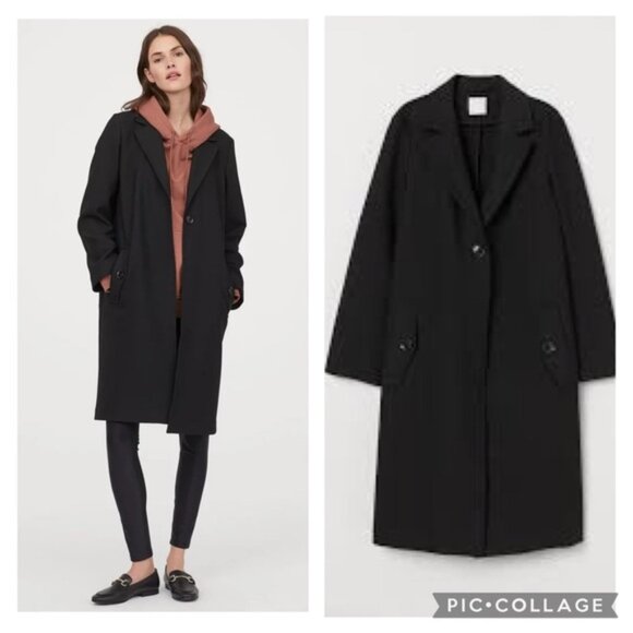 H&M Straight Cut Oversized Long Coat Women’s size Small - Picture 1 of 13
